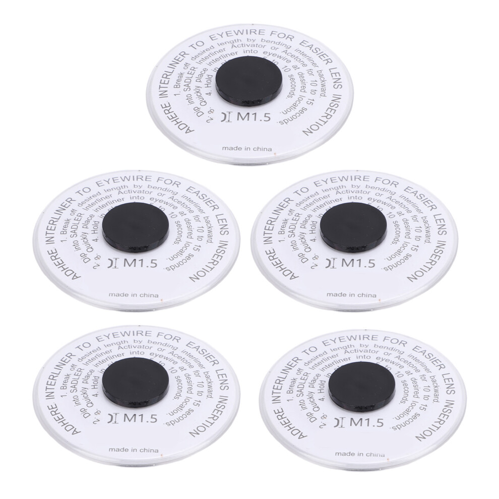 5 Pcs Full Rim Lens Interliner 13.1ft Plastic Fit Eyeglasses
