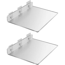 (20*20cm) Floating Shelves Set Of 2 - Easily Expand Wall Space - Acrylic Small Wall Shelf For Bedroom, Bathroom, Gaming Room, Living Room, Office