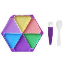 Diamond Art Schilderijbakken Organizer, Accessoires met Kwast en Lepel, Strass Bak Sorteerder