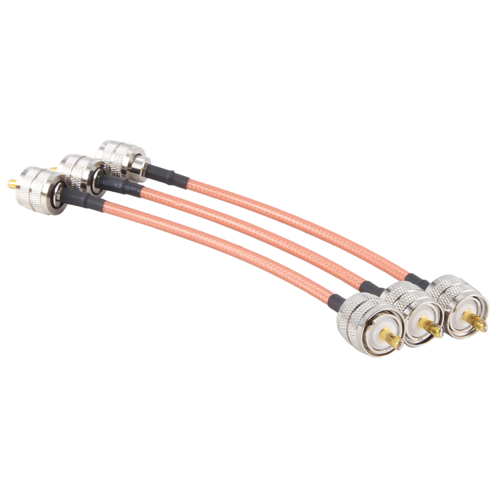 3 Stuks RG142 Uhf PL259 Mannelijke Stekker Naar Krimpconnector Pigtail Coax Jumperkabel Draadklemmen 15 Cm-image