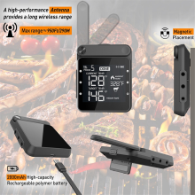 Slimme oplaadbare digitale wifi draadloze afstandsbediening vleesbarbecue BBQ-thermometer voor ovengrills en smokers