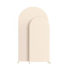 Bruiloftsbooghoes, achtergrondstandaardhoes voor verjaardagsfeestjes, ceremonie, banketdecoratie met 100 ballonnen (beige)