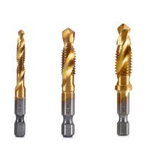 M6+M8+M10 zeskantschacht titanium geplateerde HSS-schroefdraad metrische tapboor Machine samengestelde open afschuiningsgereedschap