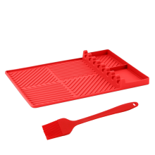 Siliconen grillmat, bakgerei gereedschap spatelmat voor buitenkeukenblad rood