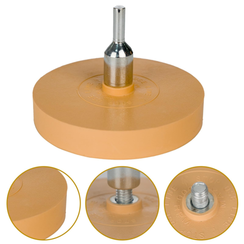 4-pack 3,5 inch gumwiel stickerverwijderaar met rubberen adapter voor boormachine 2
