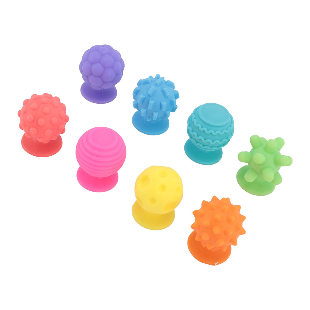 8pcs Silicone Textured Suction Cup Sensory Toys for Kids