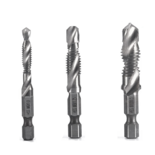 3 stuks M6 M8 M10 snelstaal titanium geplateerde composiet tapboor en geïntegreerde machine open afschuiningsgereedschap