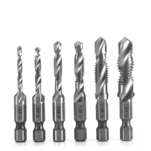 6 stuks M3 M5 M6 M8 M10 snelstaal 4341 titanium geplateerde composiet tapboor en geïntegreerde machine
