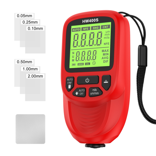 Digitale autolakdiktemeter HW400S Coatingmeter Automobielmeetapparaat Rood 2