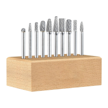 Set hardmetalen frezen met 1/4 inch schacht, 10 stuks voor het lassen van beton, steen, hout, kunststof, graveren, snijden, reinigen en slijpen