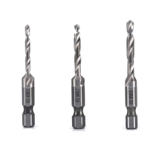 3 stuks M3 M5 snelstaal 4341 titanium geplateerde composiet tapboor en geïntegreerde machine open afschuiningsgereedschap
