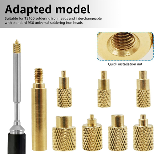 Heat Set Insert Tool M2/M3//M5/M6/M7/M8 Tip Kit TS100 Messing Soldeerbout 2