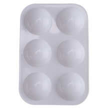 Wit plastic aquarelpalet, 6 rechthoekige verfpaletten, lades 30 stuks