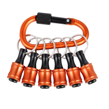 6 stuks bithouders sleutelhanger, 1/4 inch zeskantige schachthouders, snelwisselontwerp