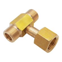W21.8-14 CO2-tankfles messing schroefdraad T-stuk 3-weg connector laad- en vuladapter voor bierbrouwerij aquarium