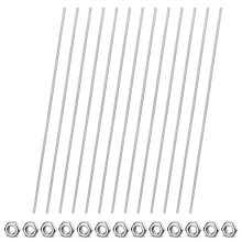26 stuks 8/32 inch draadstangen en zeskantmoeren, 12 inch roestvrijstalen staaf voor kralentuinpaal