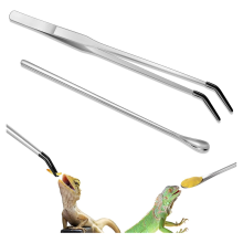 2 stuks tankaccessoires roestvrij staal reptielen voedertang draak aquarium pincet terrarium voederbak gereedschap voor