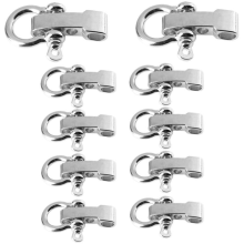 10 sets metalen beugel, legering paraplu touw gesp, verstelbare D-gesp armband zilver