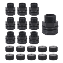 10-pack tuinslang schotfitting met plug, dubbele 1/2 inch vrouwelijke NPT x 3/4 inch mannelijke GHT-tank