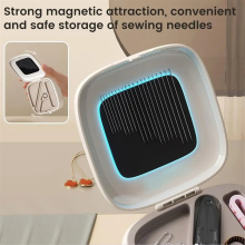 Draad- en naaldenset Magnetische doos met 16 kleuren naaigerei 20 naalden Draagbaar Dubbellaags B