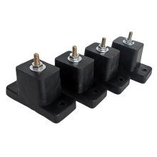 4-pack rubberen schokabsorberende antivibratie-isolatorkussens voor airconditioners, zwart