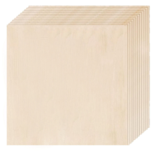 Lindehouten platen 12 stuks, 12x12x1/8 inch multiplexplaten, 3 mm voor lasersnijden, lasergraveren, tekeningen