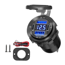 4-poorts 12V USB-stopcontactlader, dubbele PD en QC-functie voor auto, C-aansteker vervangende 12 volt-aansluiting