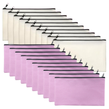 50 stuks canvas ritstasjes, blanco DIY knutseltasjes, make-uptasjes, multifunctionele toilettas voor op reis