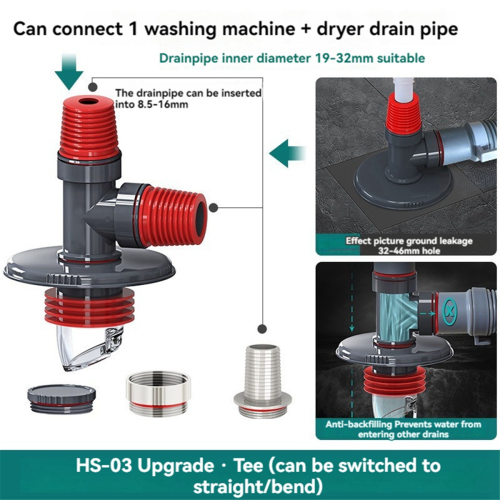 Multifunctionele wasmachine Afvoerbuis Rioolbuis Speciale vloerafvoeraansluiting Deodorant Anti-overloopadapter E 1