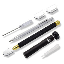 1 set glassnijder, legering, scherp, professioneel snijgereedschap met 3 snijkoppen, markeerstift
