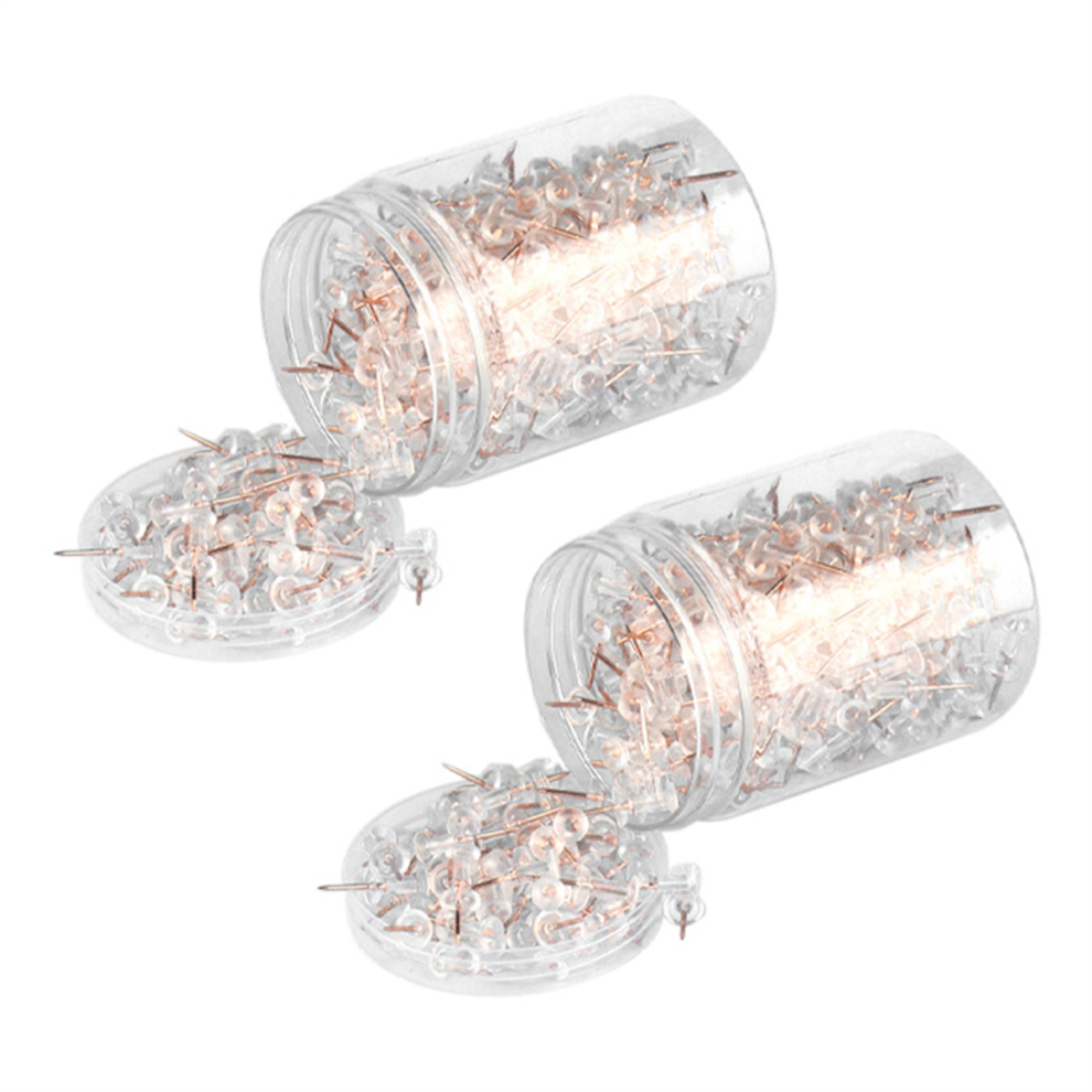 Blikken Met Transparante Rozen I-Vormige Spijkers, Kurken Plastic Punaises, Landkaartenspijkers, 300 Stuks.-image