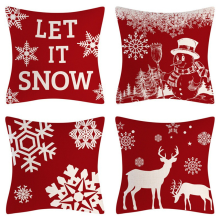 Set van 4 kerstkussenhoezen voor buiten (18x18 inch), waterdichte spreien, nieuwjaarskussendecoratie
