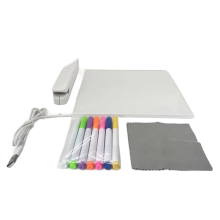 Acryl whiteboard met LED-licht, geschikt als memobord, gloeiend