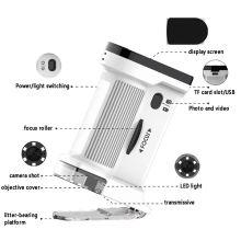 Nieuwe kinderelektronenmicroscoop 1000X, wetenschappelijk experiment, draagbare mini-zak met LED-lampje B