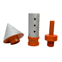 Gesoldeerde diamantfreesbit voor keramische tegelgaten, 5/8-11 draadadapter, conische steenslijpbits, 3 stuks