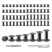 120 sets leren klinknagels, bevestigingsschroeven en hardware voor riemen, portemonnees, tassen en kragen B