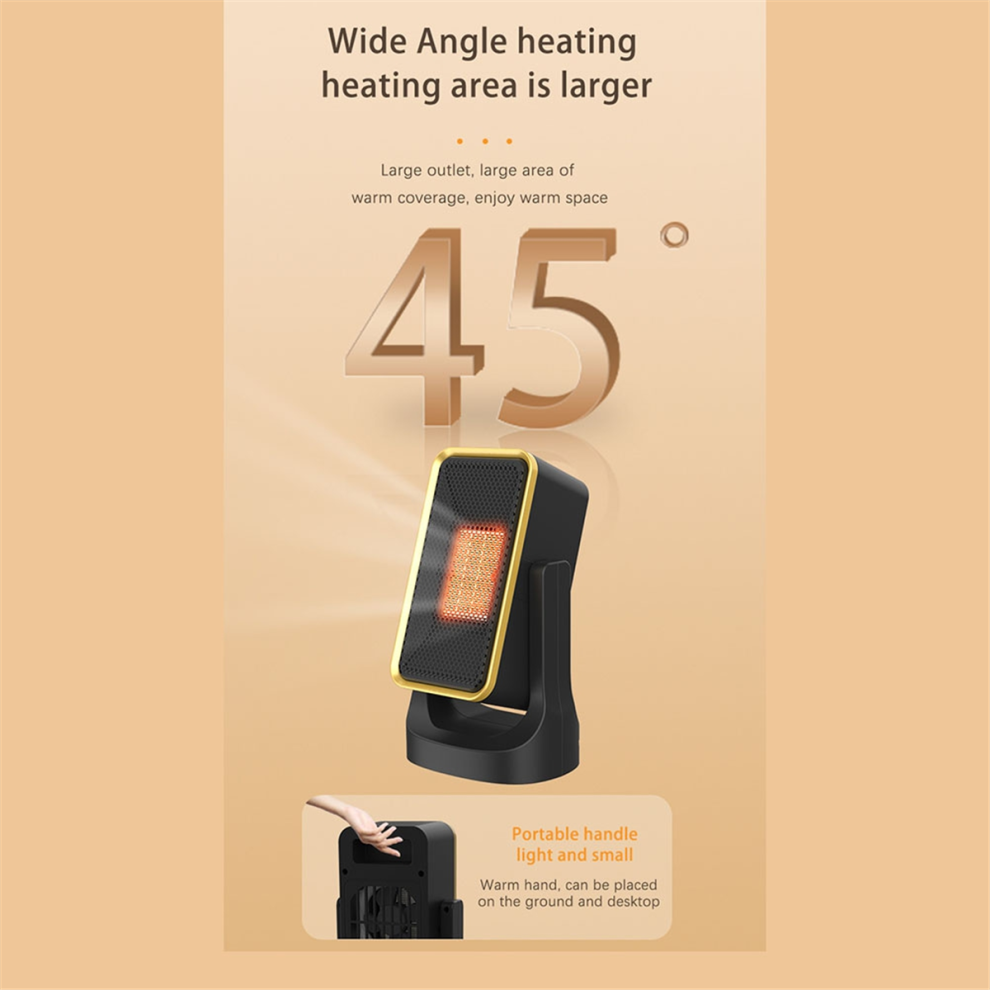 Ruimteverwarmer, Bureauverwarmer Met 900W, 45 Verstelbare Hoek, Kleine Elektrische Voor Gebruik Binnenshuis Op Kantoor, Eu-Stekker-image