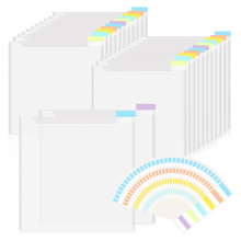 Opbergorganizer voor plakboekpapier, 30x30 cm, transparant met zelfklevende indextabs voor vinyl A