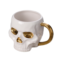 Halloween schedelbeker met handvat, dekselloos, keramiek, grappig water, bier, melk, mocha, creatieve modelleermok, 600 ml
