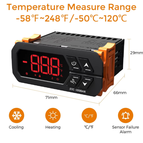 Temperatuurregelaar -1000HX Aquatic Crawling Pet Box Incubator Computerschakelaar 220V 1