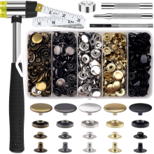 506 stuks drukknopenset, 15 mm leren set, drukknopen en studs, voor kleding, jassen, armbanden en tassen
