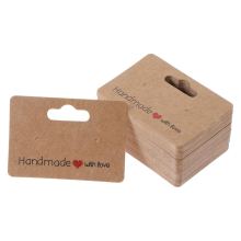 Oorbelkaarten, 100 stuks Kraft displayhouder 2 inch x 1,4 oorstekerkaart, sieradenkaart