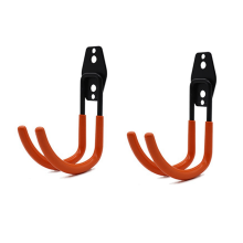 2 aan de muur te bevestigen composiet katrollen met boogframes, opslag- en displayapparatuur, metalen haken, oranje