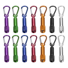 14 stuks mini zaklamp sleutelhanger LED hanger aluminium kleine handlamp kinderen voor buiten kamperen fietsen