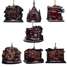 Kerstboekwinkel Ornament Boek Cadeau, Kerstboek Boom Ornament, 2D Plat Acryl