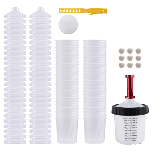 Verfmengbeker H/O Quick Tank 20,3 Oz/600ML Wegwerp met Adapter