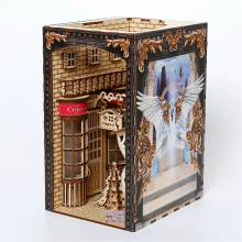 3D houten puzzel boekensteunen magische boekenhoek standaard kits miniatuur boekenplank poppenhuis boekensteun kerstcadeaus