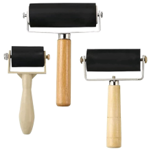 3-pack rubberen rollers 1,4/2,4/4 inch kunstnijverheidsroller voor drukwerk, inkt, behang, stempelen en lijmen