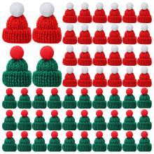 150 stuks schattige poppenmutsen, kerstgebreide muts, wollen garen, mini-top voor knutselwerkjes, kleine breisels en haaraccessoires.