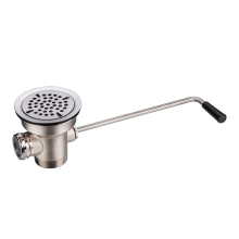 3-1/2 inch commerciële gootsteenafvoer met draaihendel, afvalklep overloopinlaat voor 2/3 compartiment